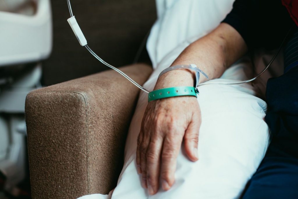 Patient Receiving Nutritional IV Therapy