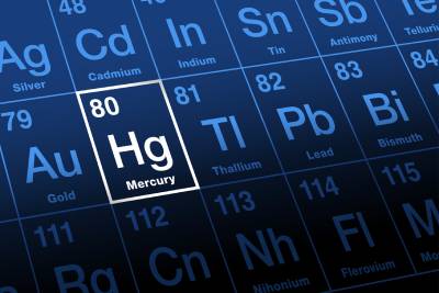 Mercury highlighted on periodic table 